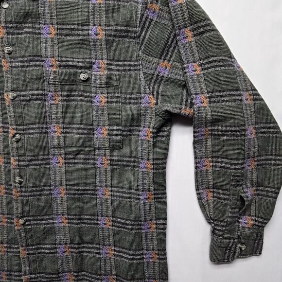 The Territory Ahead Men's XL Plaid Button Up Gray Cotton Casual Flannel Shirt - Picture 2 of 9